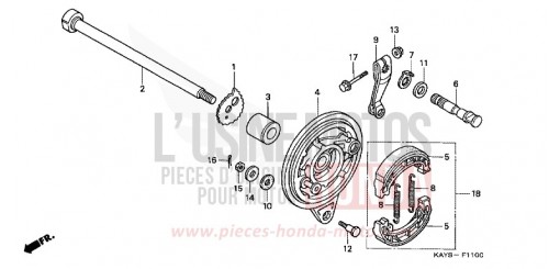 PANNEAU DE FREIN ARRIERE NX125S de 1995